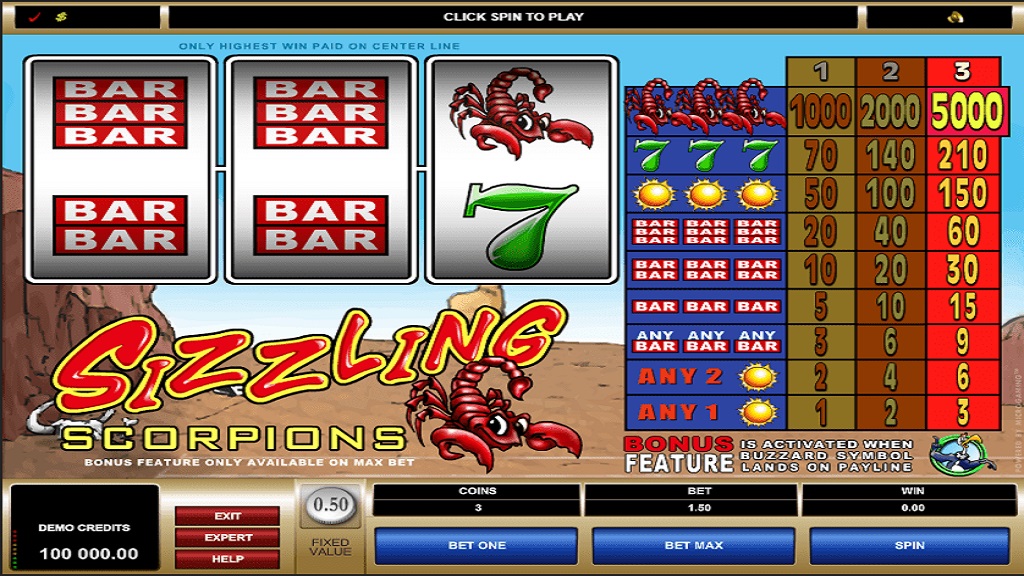 Sizzling Scorpions Slots ล ม รห ส เข า fun88 1