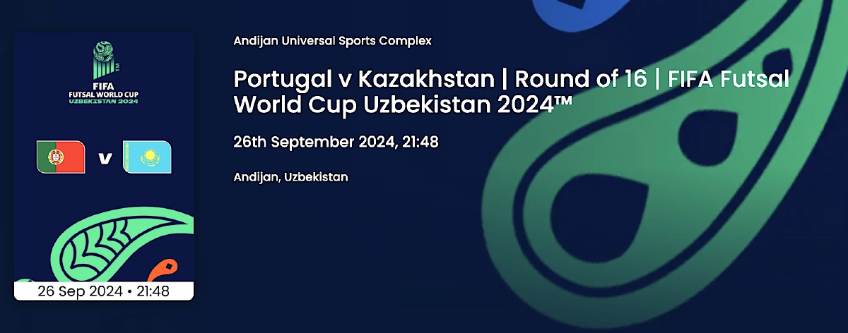 วิธีดูฟุตซอลสด โปรตุเกส - คาซัคสถาน LIVE World Cup 2024 รอบ 16 ทีมสุดท้าย