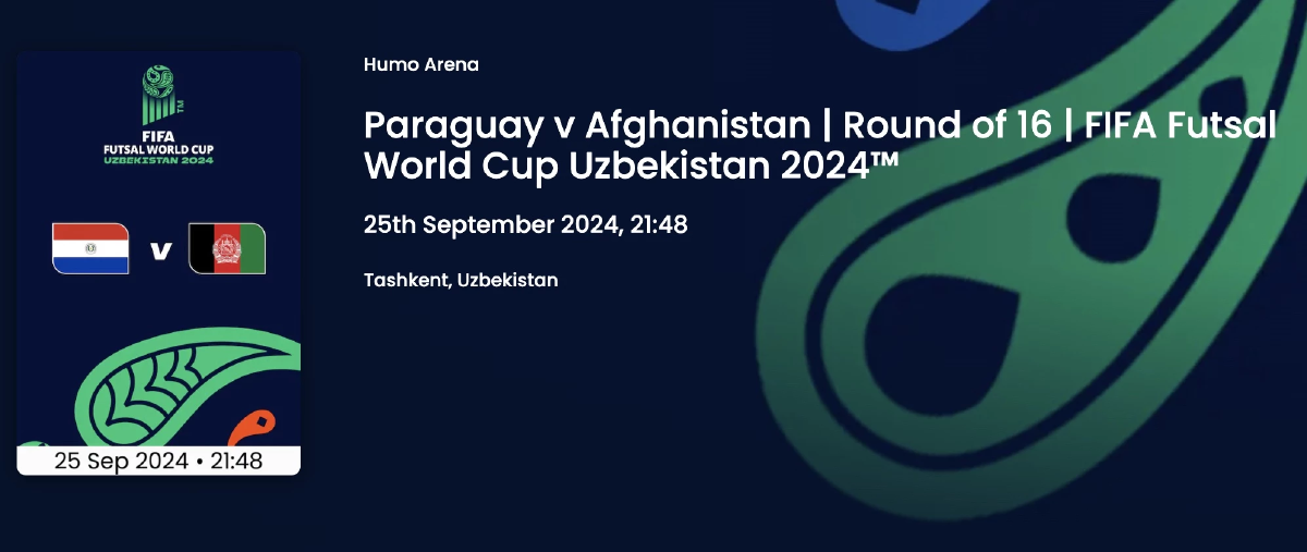 ลิงค์ตรง ปารากวัย - อัฟกานิสถาน ฟุตซอลโลก 2024 คิกออฟ เวลา 22.00 น. เช็กช่องดูสด